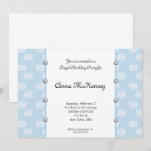 Invitation royale bleue d'anniversaire (Devant / Derrière)