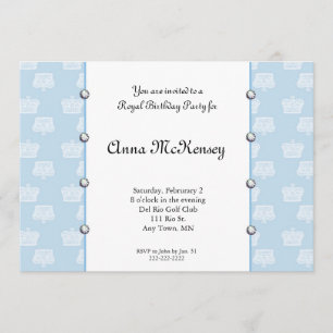 Invitation royale bleue d'anniversaire