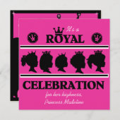 Invitation royale d'anniversaire de princesse (Devant / Derrière)