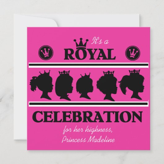 Invitation royale d'anniversaire de princesse (Devant)
