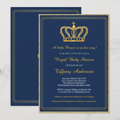 Invitation royale de baby shower (Devant / Derrière)