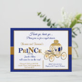 Invitation royale de baby shower de prince en bleu (Debout devant)