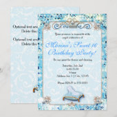 Invitation Royale de Cendrillon pour ses 16 ans da (Devant / Derrière)
