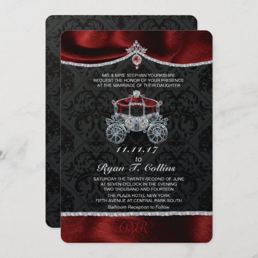 Invitation royale de conte de fées (Devant / Derrière)