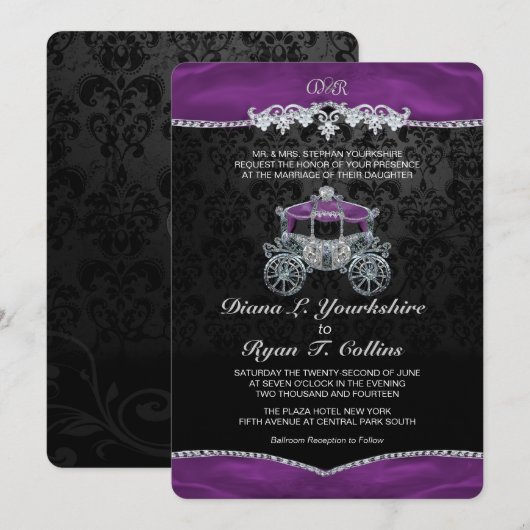 Invitation royale de conte de fées (Devant / Derrière)