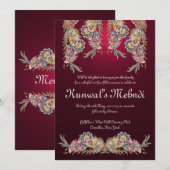 Invitation Royale de Mehndi (Devant / Derrière)