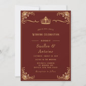 Invitation royale en damas rouge et or (Devant)