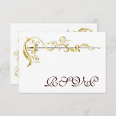 Invitation Royale Épée Ruban Défilement Or RSVP (Devant / Derrière)