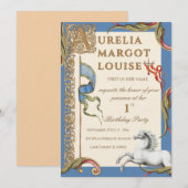Invitation royale pour un 1er anniversaire médiéva (Devant / Derrière)