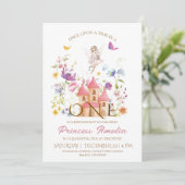 Invitation Royaume Fée thème Filles 1er anniversaire (Debout devant)