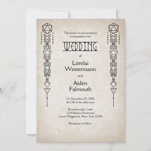 Invitation RPG D20 N'importe quel Mariage de gamer couleur (Devant)