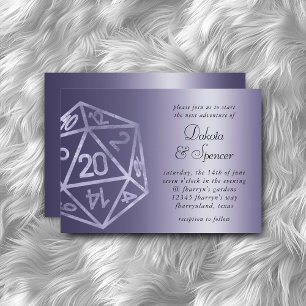 Invitation RPG Luxe Dés de jeu de rôle sur table Violet She