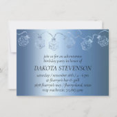 Invitation RPG Luxe | Lampe à découpe en feuille de lin bleu (Devant)