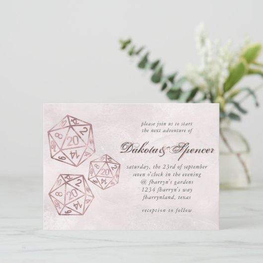 Invitation RPG Luxe | Mauve Smoke Imaginaire Tabletop Jeu Dic (Debout devant)