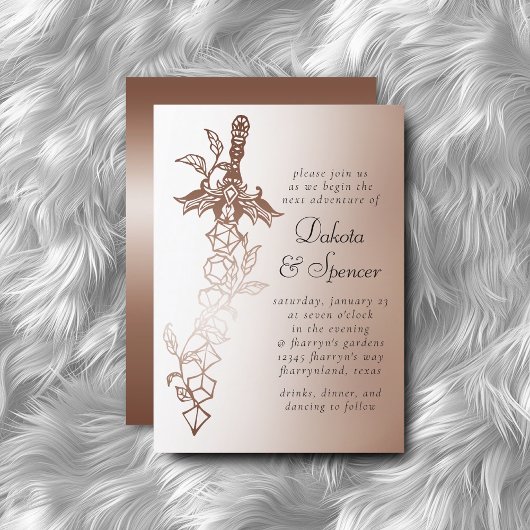 Invitation RPG Sword Luxe | Tablette Imaginaire Cuivre PnP Ga