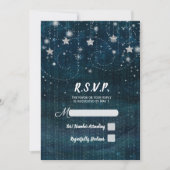 Invitation RSV à la soirée étoilée enchantée argent et bleu (Devant)