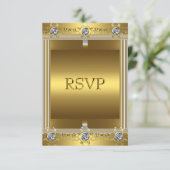 Invitation RSVP 60e anniversaire or (Debout devant)