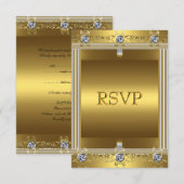 Invitation RSVP 60e anniversaire or (Devant / Derrière)