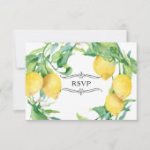 Invitation RSVP à fleurs de citron rayé horizontalement Feuil (Devant)