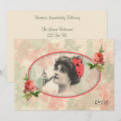 Invitation RSVP à la réception de mariage de la femme victori (Devant / Derrière)