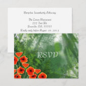 Invitation RSVP à la réception de mariage de Pavots (Devant / Derrière)