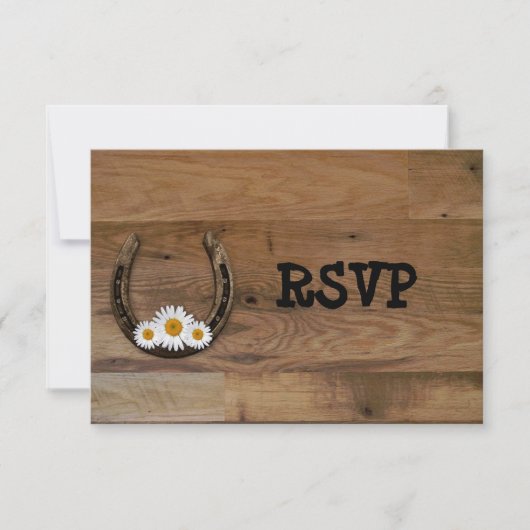 Invitation RSVP à la réception de mariage fer à cheval (Devant)