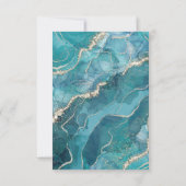 Invitation RSVP Agate Turquoise Turquoise Gold Mariage (Dos)