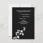 Invitation RSVP Anniversaire Asiatique Noir Floral Blanc (Dos)