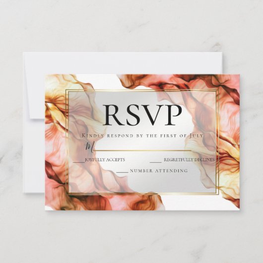 Invitation RSVP | Aquarelle Abstraite Couleurs d'automne 6 (Devant)