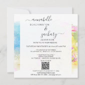 Invitation *~* RSVP AR15 QR Mariage FLORAL d'oiseaux d'aquare (Dos)