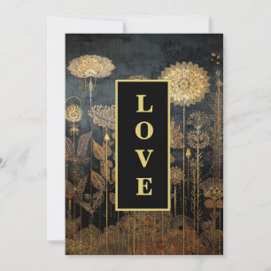 Invitation *~ RSVP AR26 QR Gold Lace LOVE Vintage X Mariage