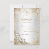 Invitation RSVP Argent Perle Crème Arc-en-ciel Flocon de neig (Dos)