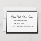 Invitation RSVP au mariage & Choix de plats (Dos)