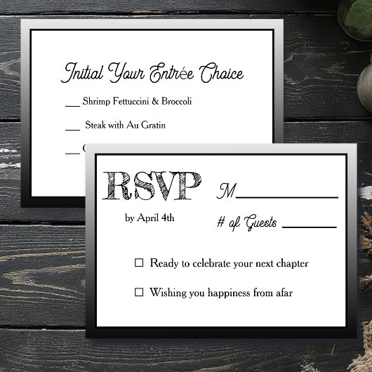 Invitation RSVP au mariage & Choix de plats
