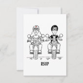 Invitation RSVP au mariage de motards (Devant)