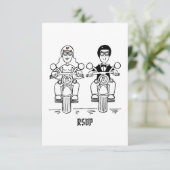 Invitation RSVP au mariage de motards (Debout devant)