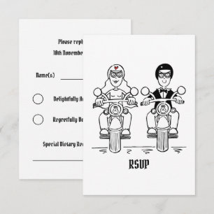 Invitation RSVP au mariage de motards