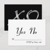 Invitation RSVP aux XO argentés (Devant / Derrière)