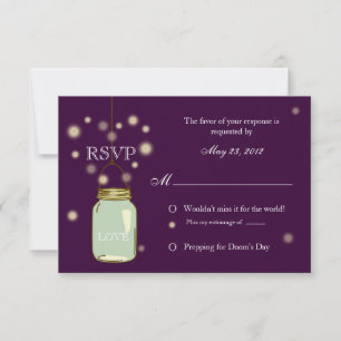 Invitation RSVP avec un cœur de bocaux Mason et de