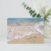 Invitation RSVP Beach Coeurs de mariage (Debout devant)