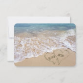 Invitation RSVP Beach Coeurs de mariage (Devant)