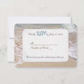 Invitation RSVP Beach Mariage avec les coeurs (Dos)