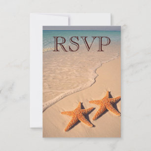 Invitation RSVP Beach Ocean Tropical Starfish Wedding RSVP In