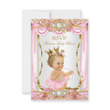 RSVP Blonde fille princesse Baby shower soie rose