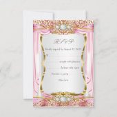 Invitation RSVP Blonde fille princesse Baby shower soie rose (Dos)