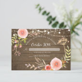 Invitation RSVP Bois Rustique Élégant Fleurs Botaniques Peint (Debout devant)