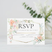 Invitation RSVP | Bouquet floral aquarelle (Debout devant)