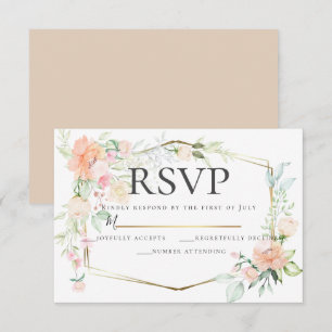 Invitation RSVP Bouquet floral aquarelle