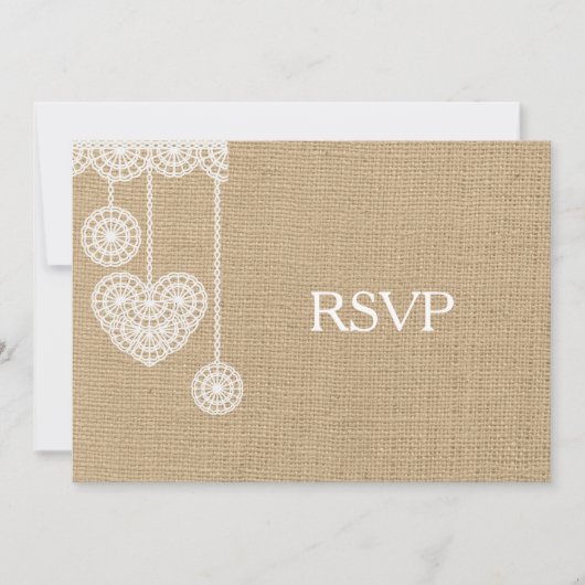 Invitation RSVP Burlap et Lace (Devant)