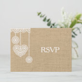 Invitation RSVP Burlap et Lace (Debout devant)
